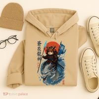 Samurai Cat Warrior And Mystic Blue Dragon Hoodie thumb 4