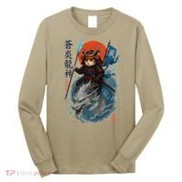 Samurai Cat Warrior And Mystic Blue Dragon Long Sleeve Shirt thumb 0