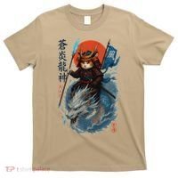 Samurai Cat Warrior And Mystic Blue Dragon T-Shirt thumb 0