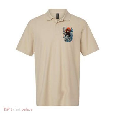 Samurai Cat Warrior And Mystic Blue Dragon Polo