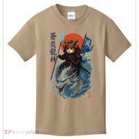 Samurai Cat Warrior And Mystic Blue Dragon Kids T-Shirt thumb 0