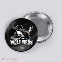 Stupid Canadian Wolf Bird Hockey Duck Funny Button thumb 0