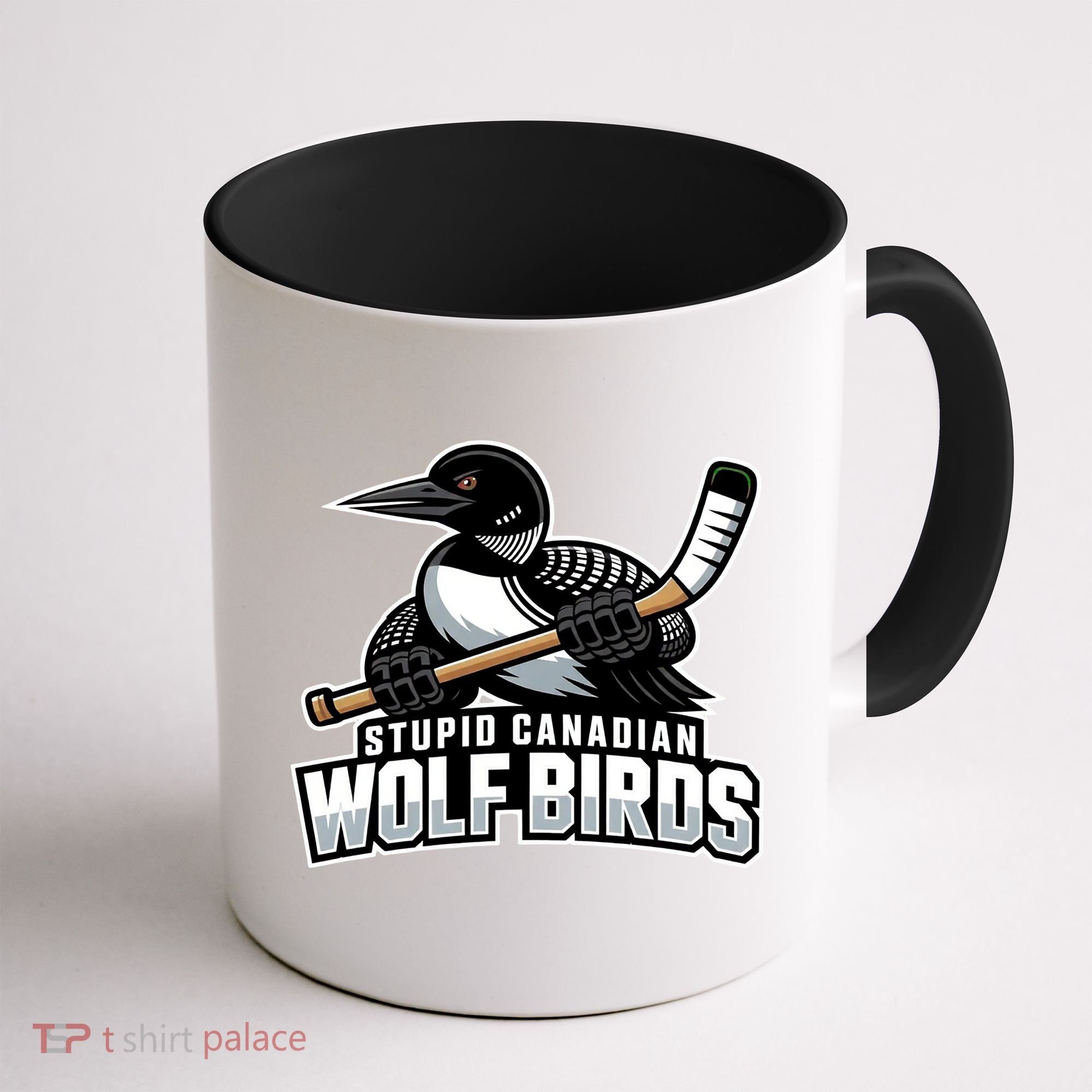 Stupid Canadian Wolf Bird Hockey Duck Funny Coffee Mug
