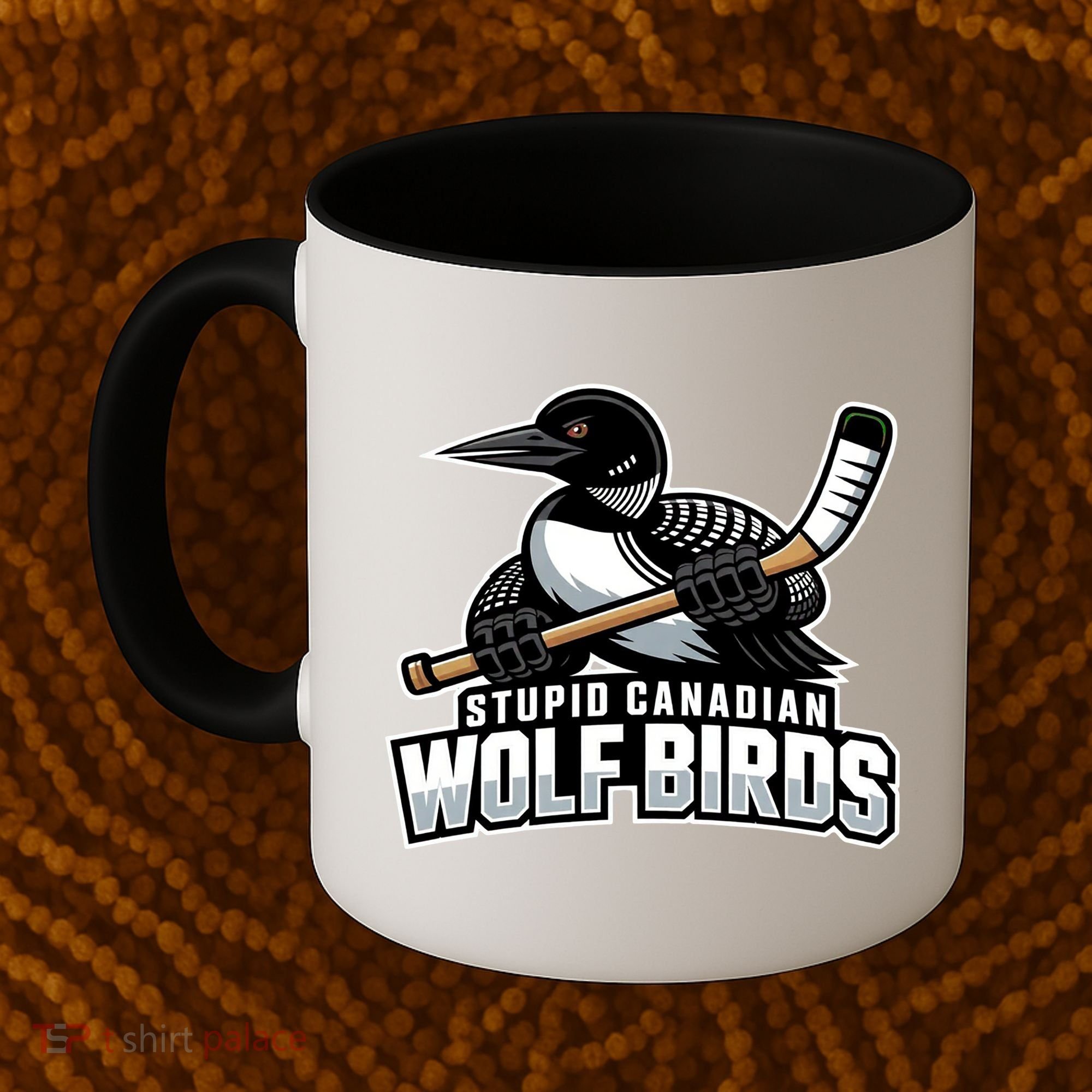 Stupid Canadian Wolf Bird Hockey Duck Funny Coffee Mug