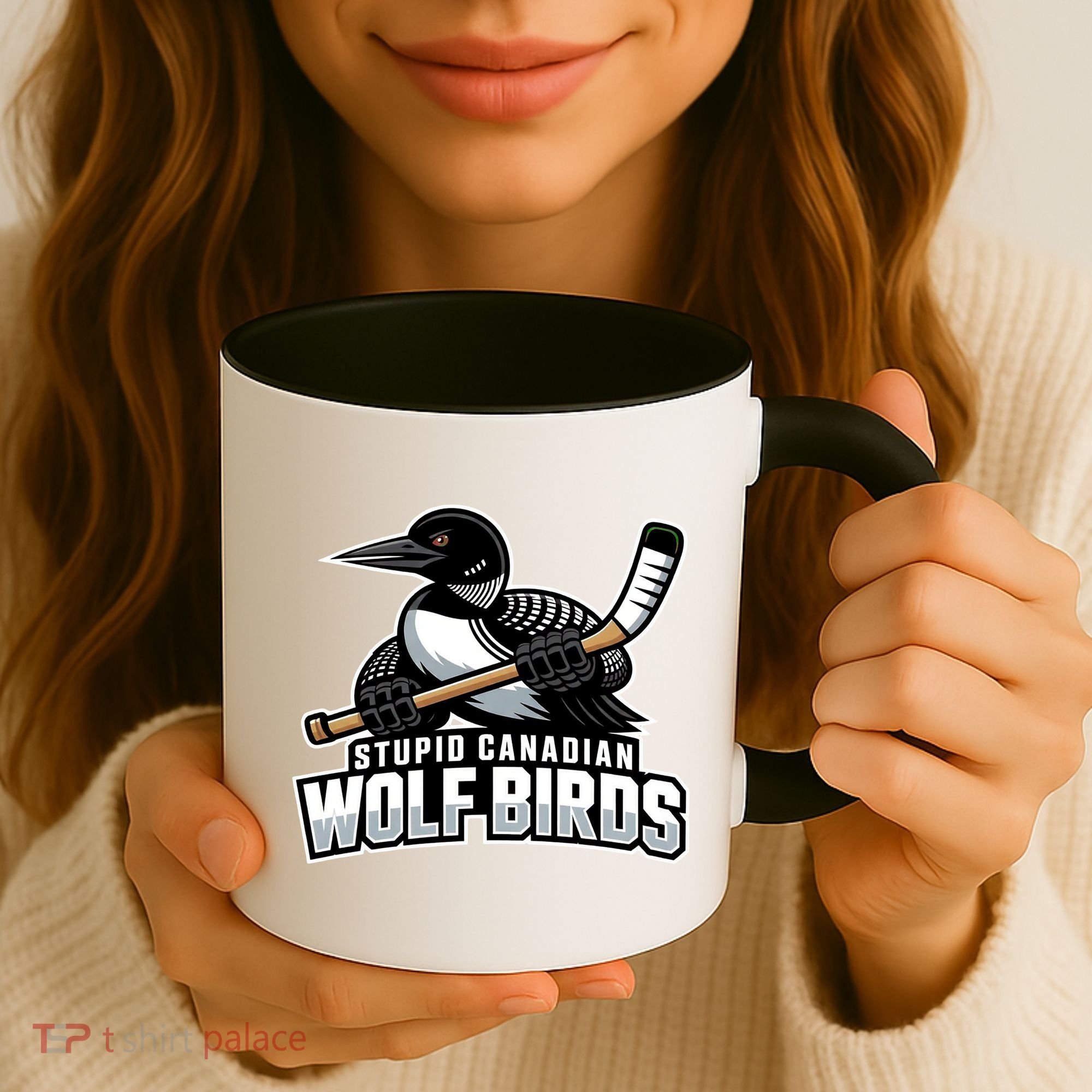 Stupid Canadian Wolf Bird Hockey Duck Funny Coffee Mug