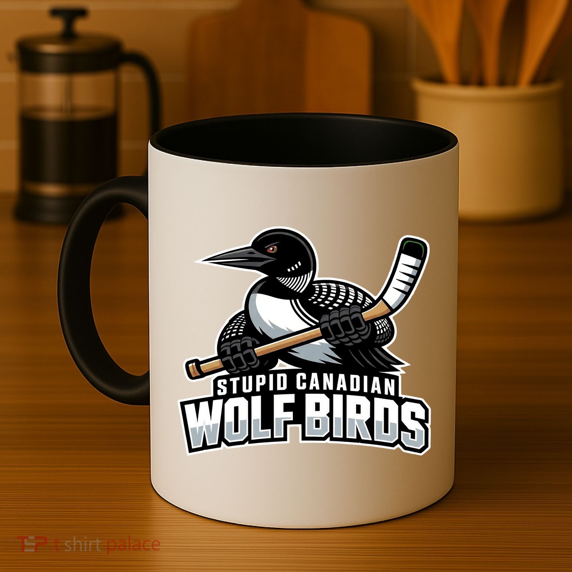 Stupid Canadian Wolf Bird Hockey Duck Funny Coffee Mug