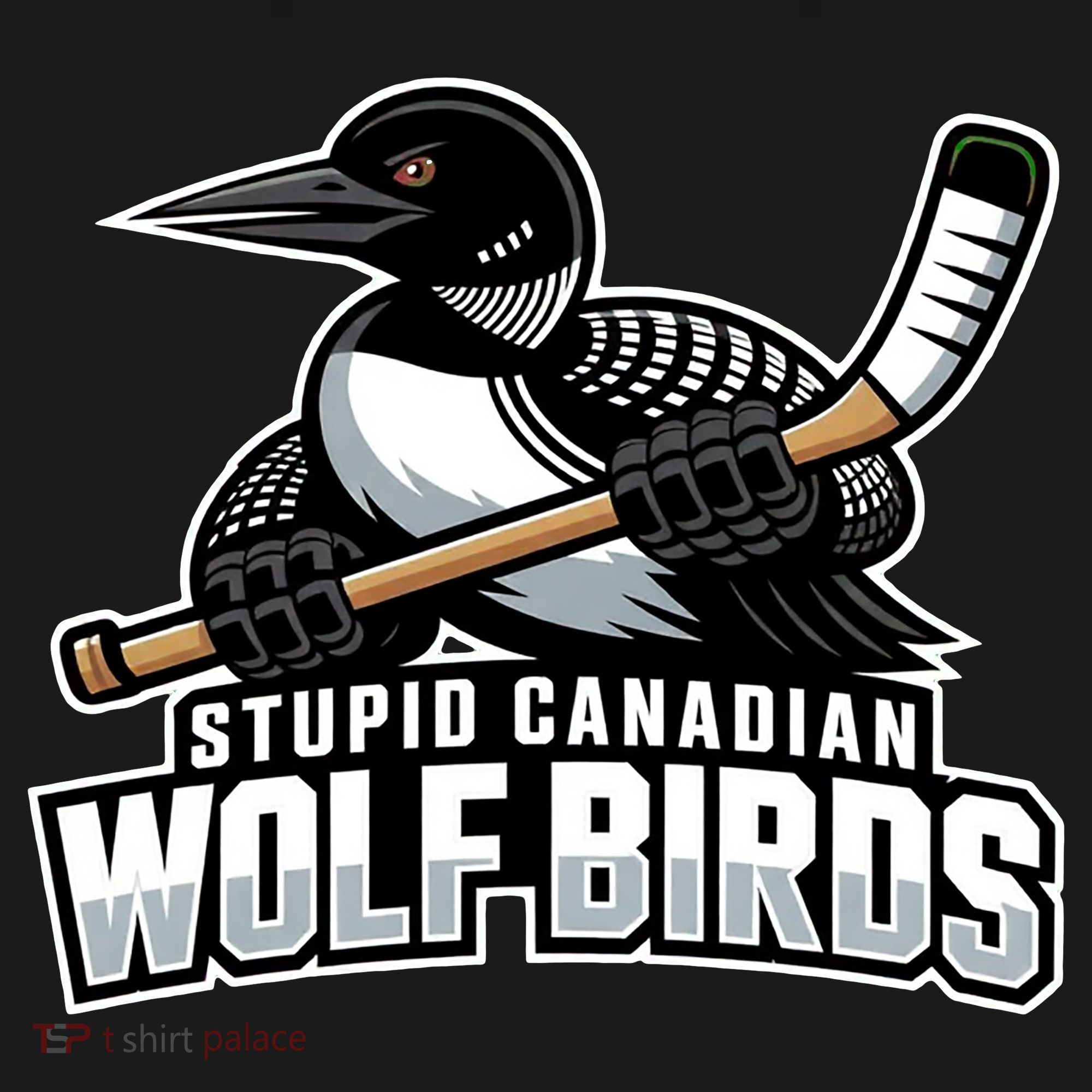 Stupid Canadian Wolf Bird Hockey Duck Funny Women's Hoodie
