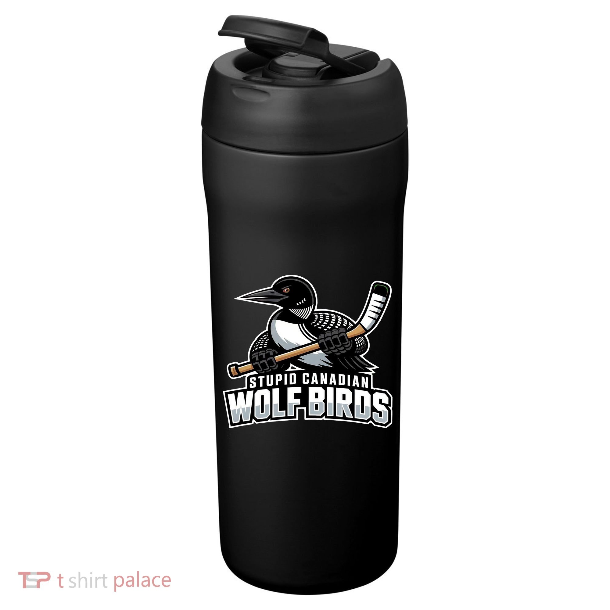 Stupid Canadian Wolf Bird Hockey Duck Funny 24oz Duet Stainless Steel Tumbler