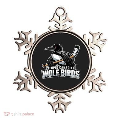 Stupid Canadian Wolf Bird Hockey Duck Funny Ornament
