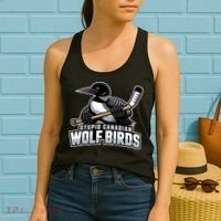 Stupid Canadian Wolf Bird Hockey Duck Funny Women's Tank Top thumb 2