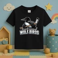 Stupid Canadian Wolf Bird Hockey Duck Funny Toddler T-Shirt thumb 3