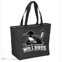 Stupid Canadian Wolf Bird Hockey Duck Funny Tote Bag thumb 2