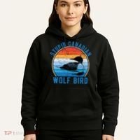 Stupid Canadian Wolf Funny Loon Bird Humor Hoodie thumb 5
