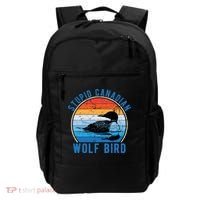 Stupid Canadian Wolf Funny Loon Bird Humor Backpack thumb 0