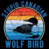 Stupid Canadian Wolf Funny Loon Bird Humor Coffee Mug thumb 5