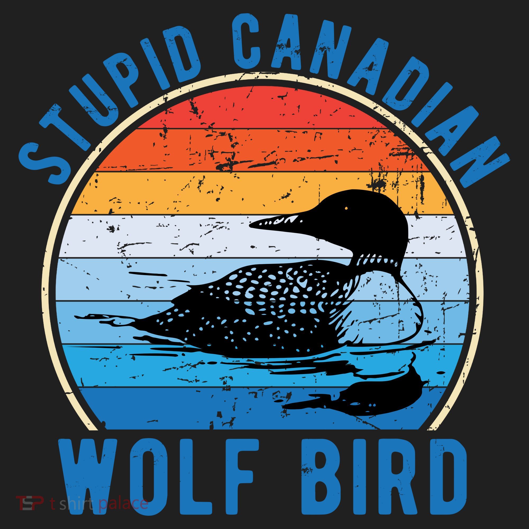 Stupid Canadian Wolf Funny Loon Bird Humor Beanie