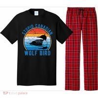Stupid Canadian Wolf Funny Loon Bird Humor Pajama Set thumb 0