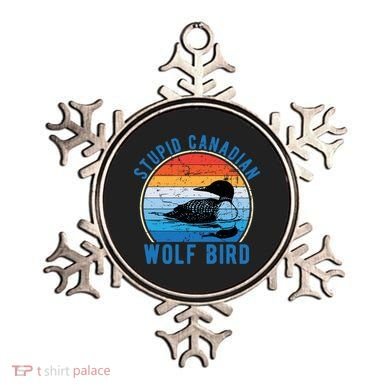 Stupid Canadian Wolf Funny Loon Bird Humor Ornament