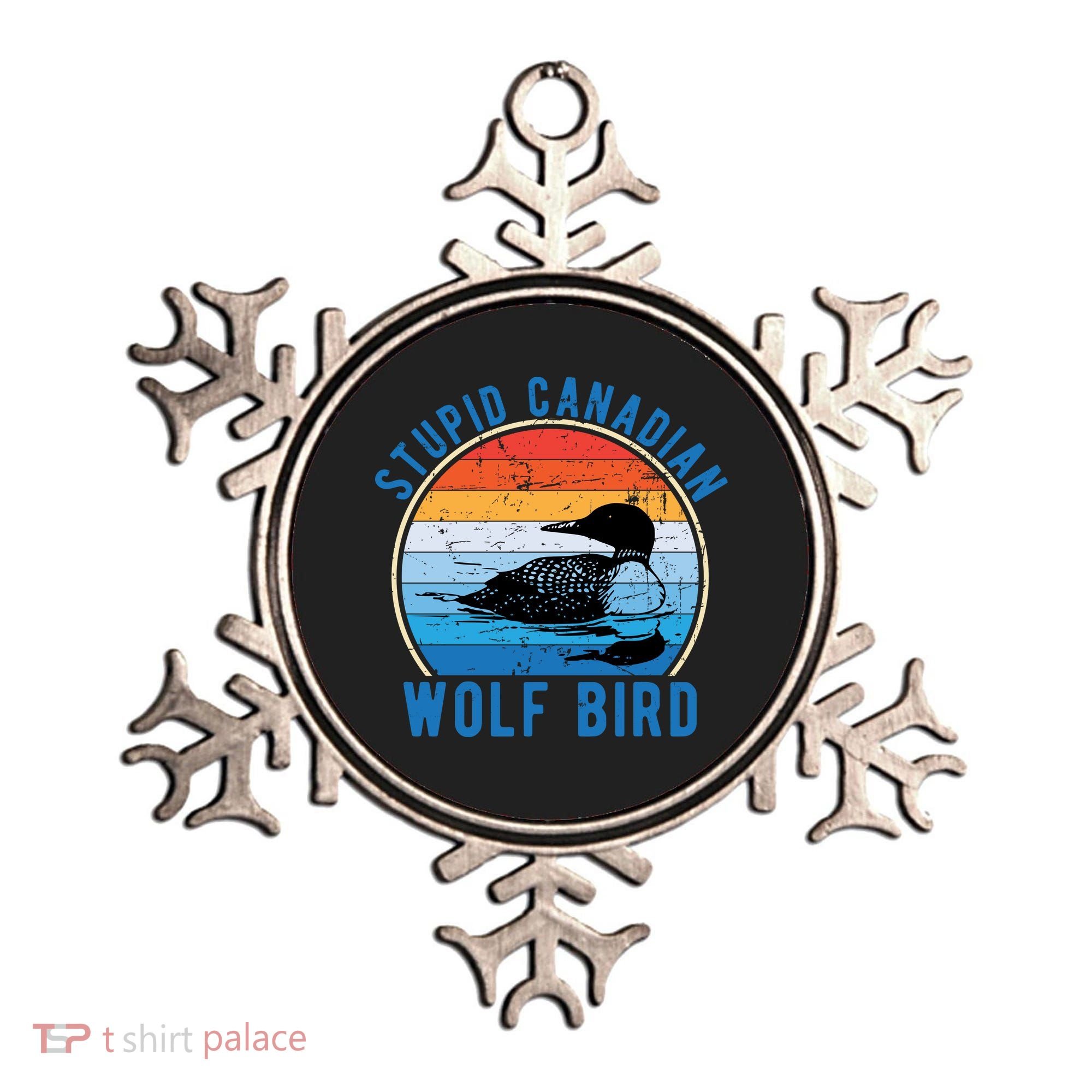 Stupid Canadian Wolf Funny Loon Bird Humor Ornament