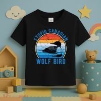 Stupid Canadian Wolf Funny Loon Bird Humor Toddler T-Shirt thumb 3