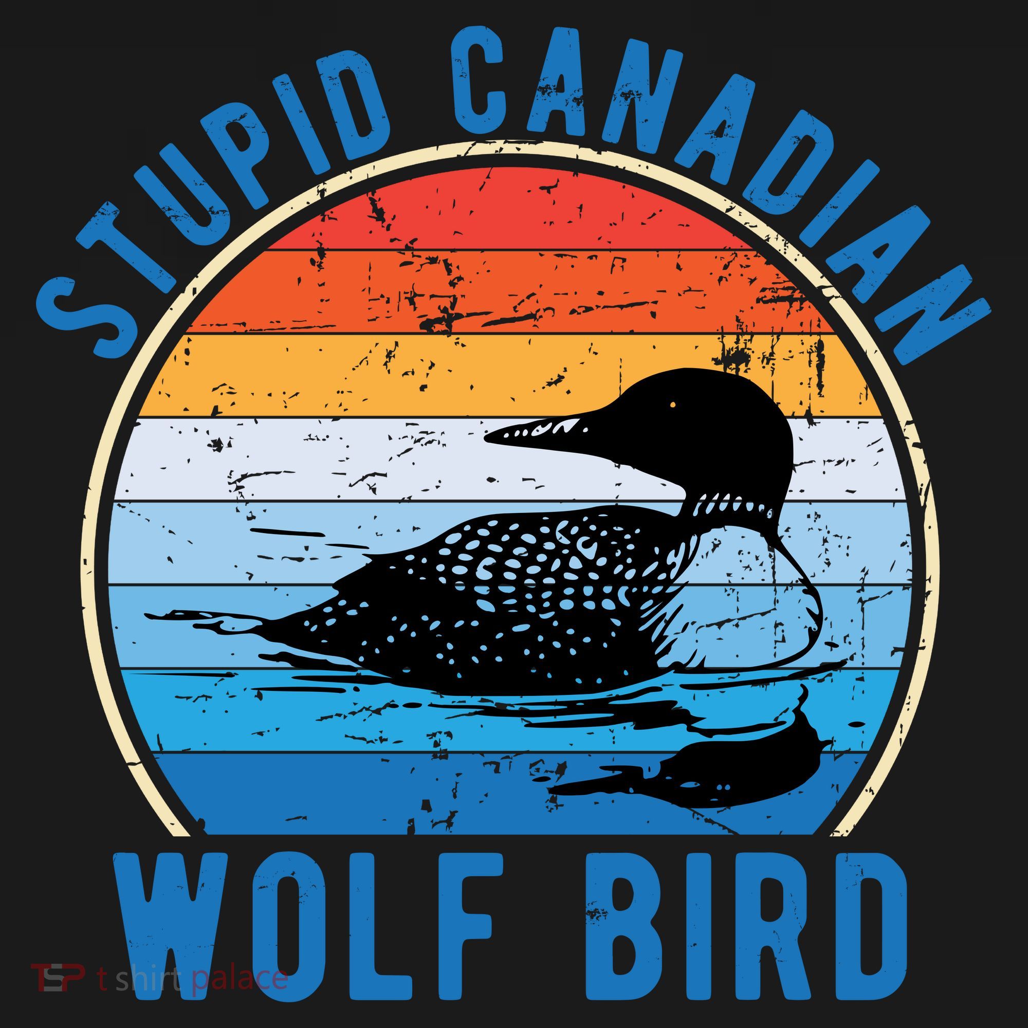 Stupid Canadian Wolf Funny Loon Bird Humor Kids Sweatshirt
