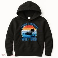 Stupid Canadian Wolf Funny Loon Bird Humor Kids Hoodie thumb 0
