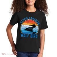 Stupid Canadian Wolf Funny Loon Bird Humor Kids T-Shirt thumb 2