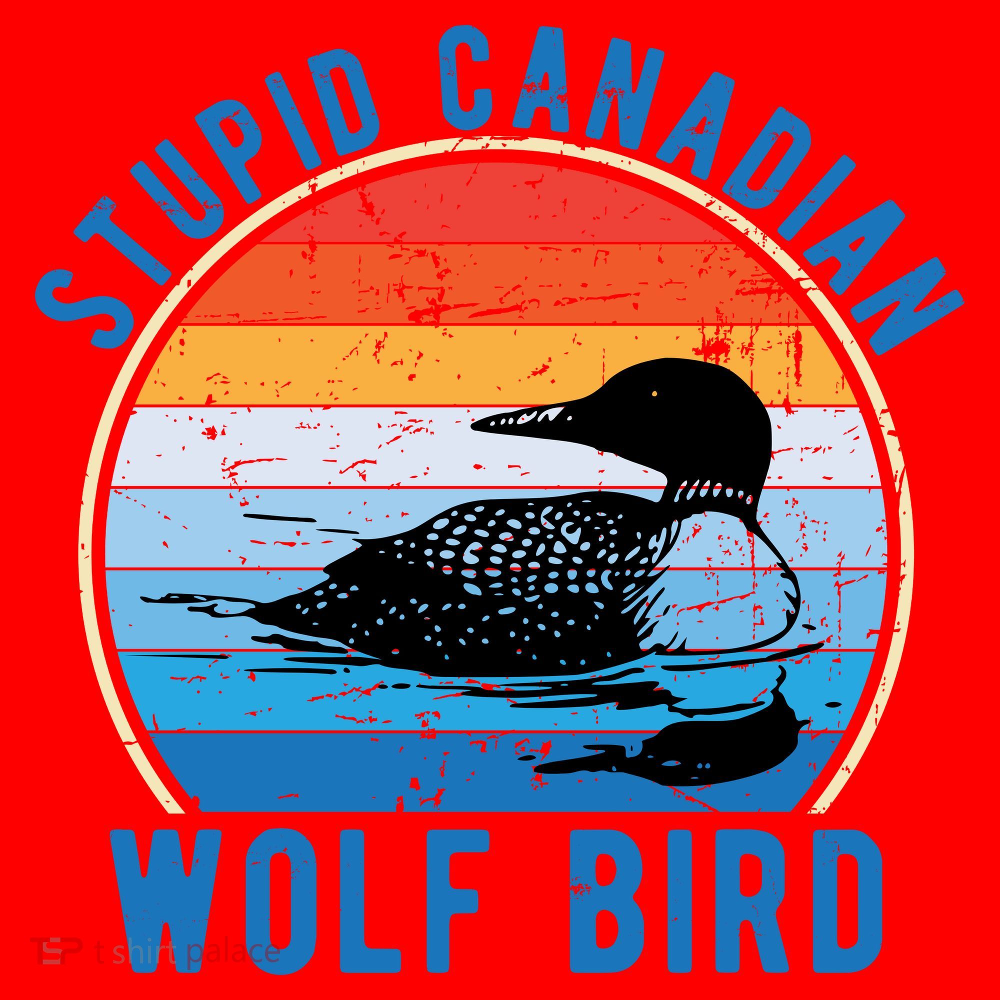 Stupid Canadian Wolf Funny Loon Bird Humor Santa Hat