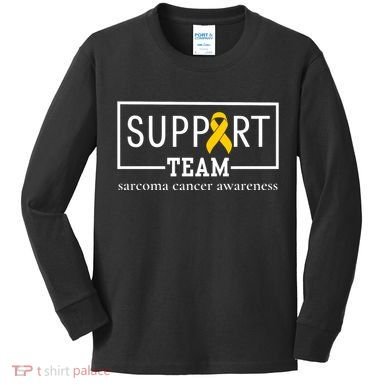 Sarcoma Cancer Warrior Awareness Support Team Kids Long Sleeve Shirt