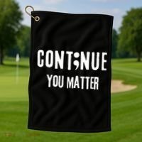 Semicolon Continue You Matter Suicide Prevention Gift Golf Towel thumb 1
