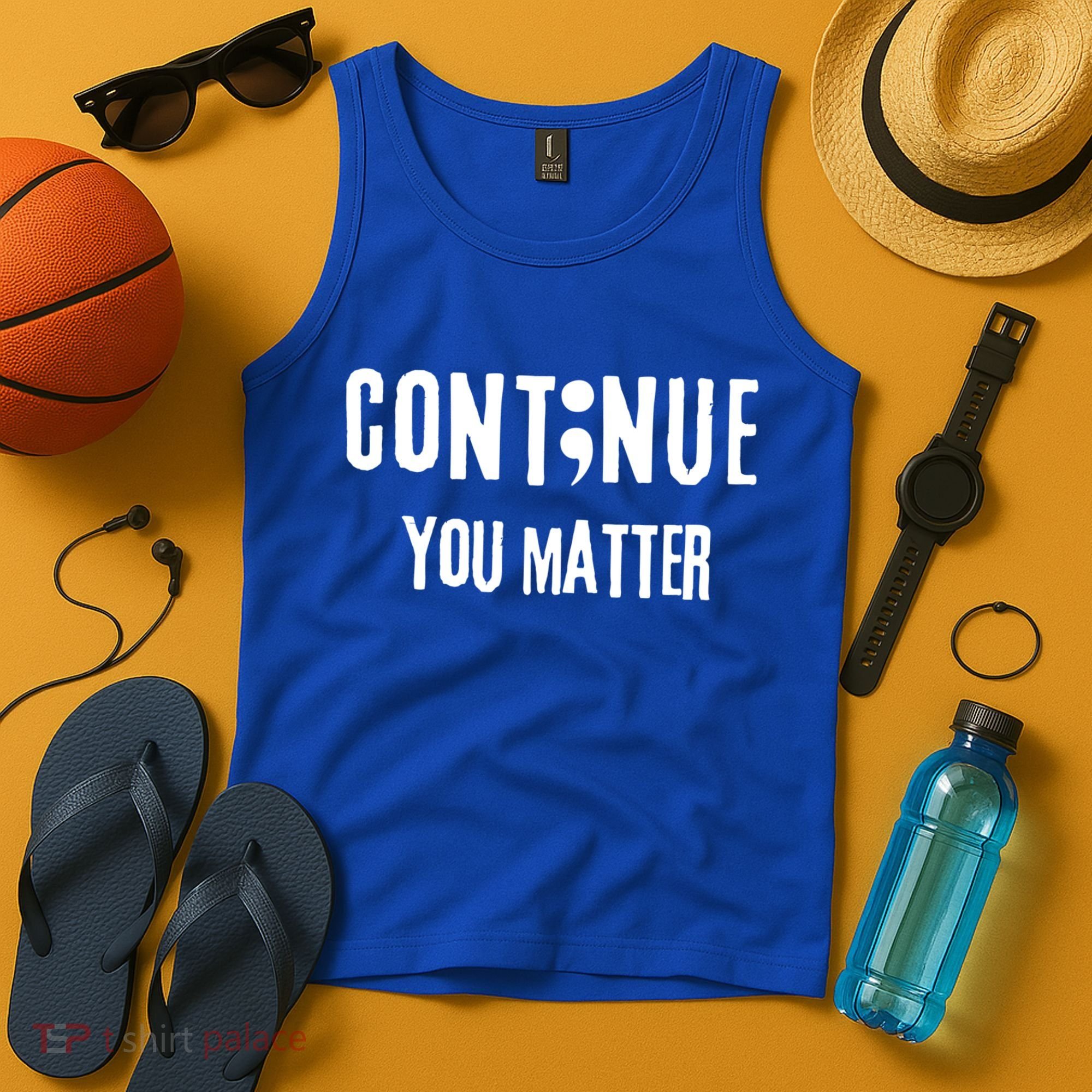 Semicolon Continue You Matter Suicide Prevention Gift Tank Top