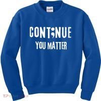 Semicolon Continue You Matter Suicide Prevention Gift Kids Sweatshirt thumb 0