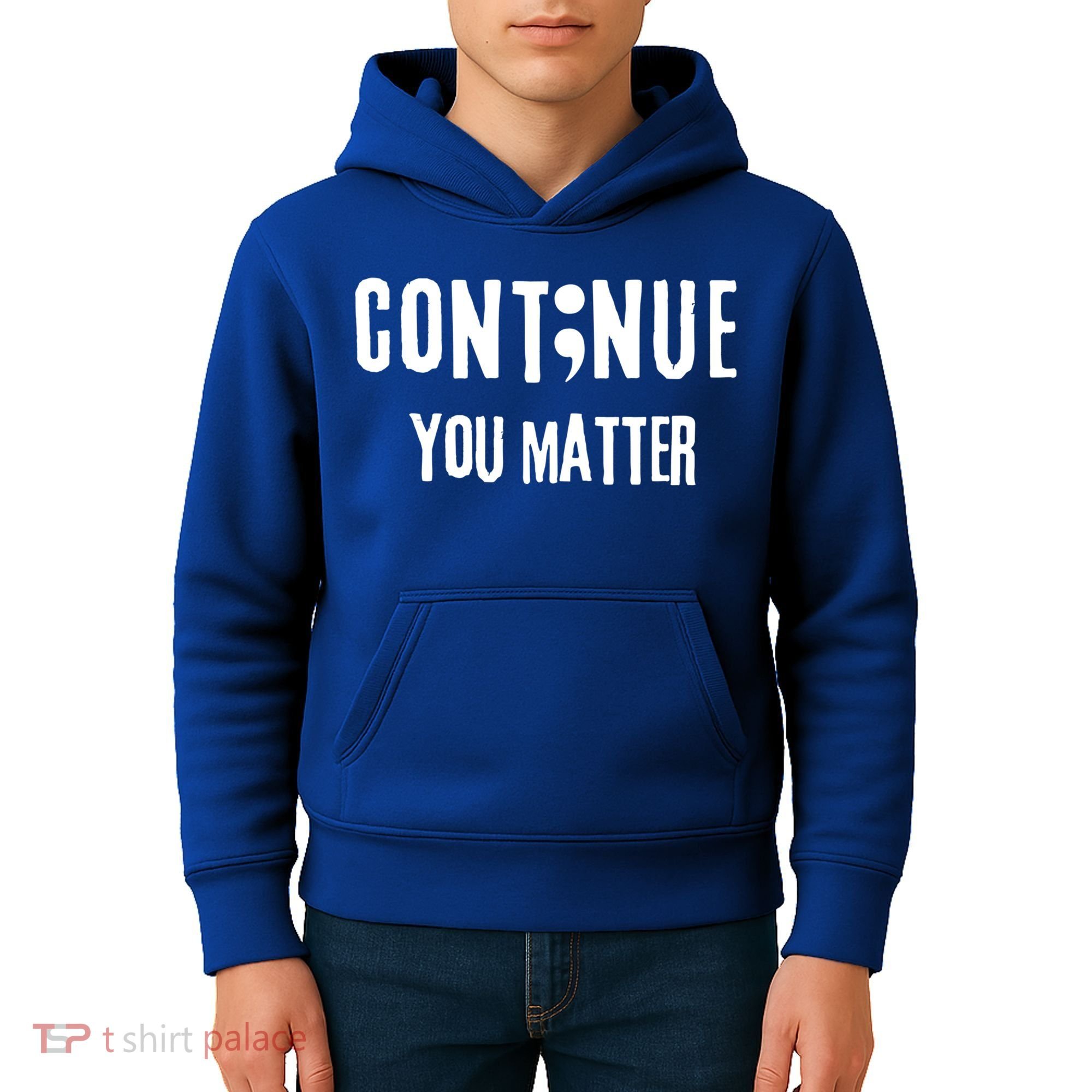 Semicolon Continue You Matter Suicide Prevention Gift Kids Hoodie
