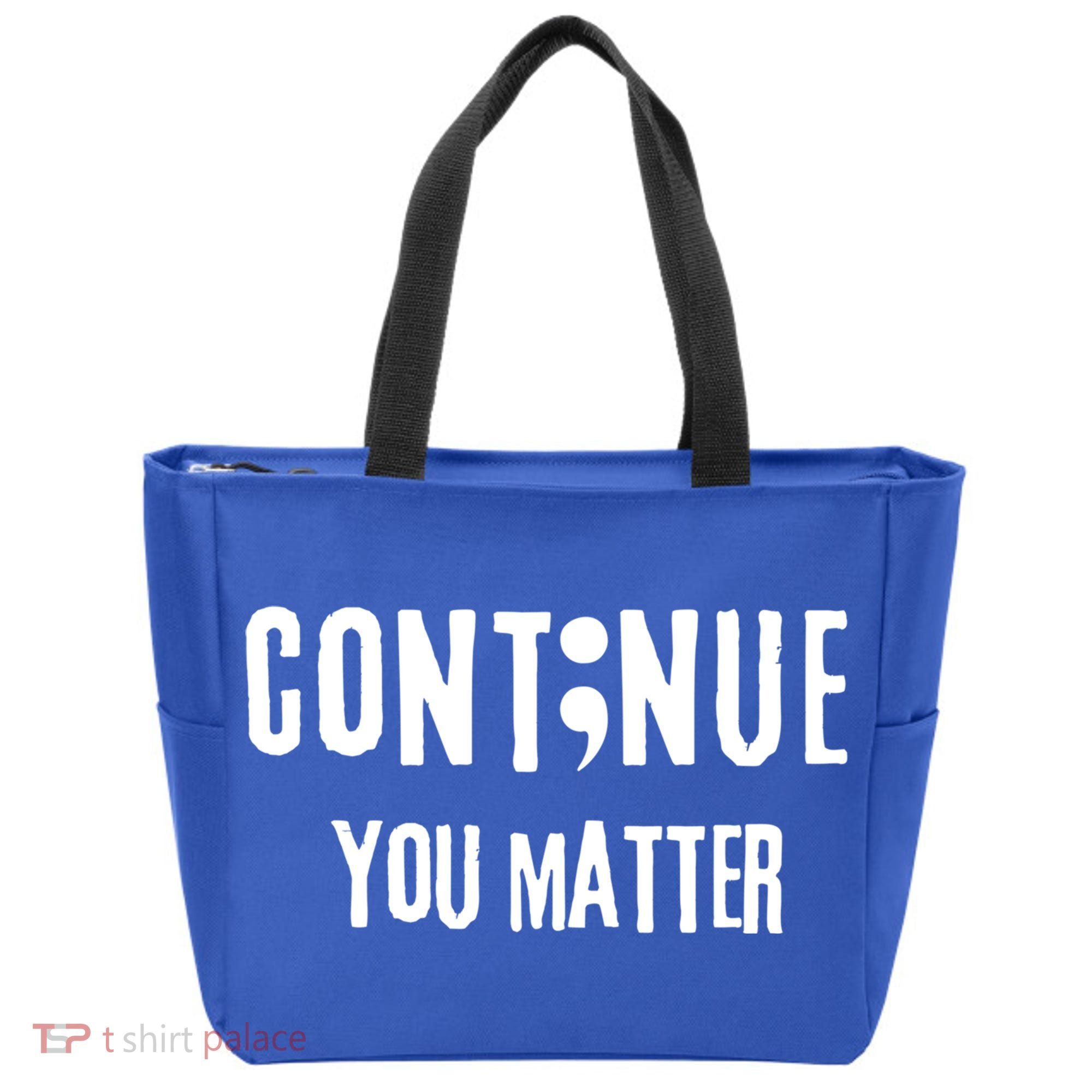 Semicolon Continue You Matter Suicide Prevention Gift Tote Bag