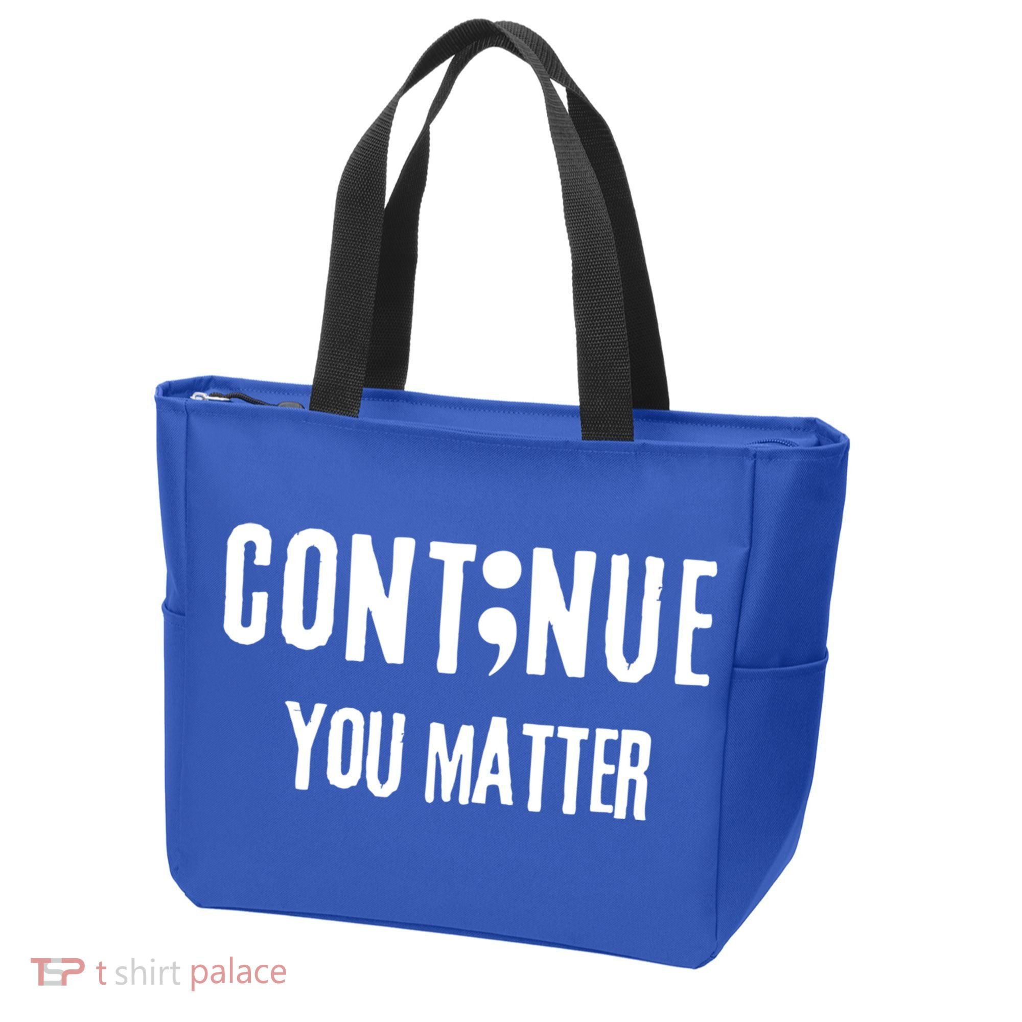 Semicolon Continue You Matter Suicide Prevention Gift Tote Bag