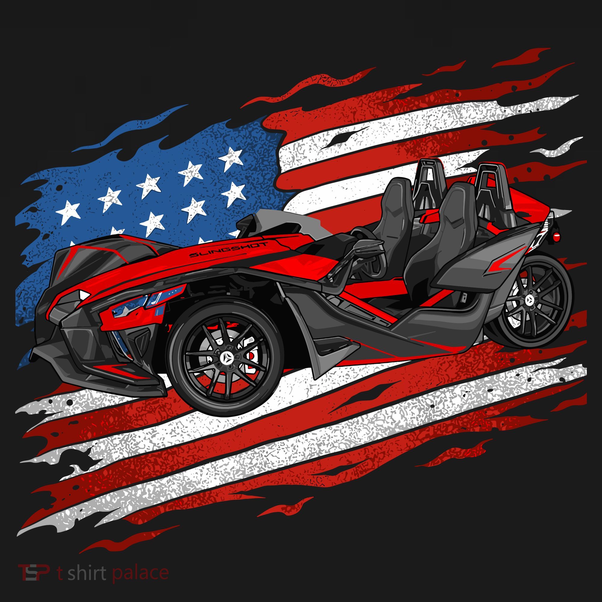 Slingshot Driver 4th Of July Slingshot American Flag Ornament