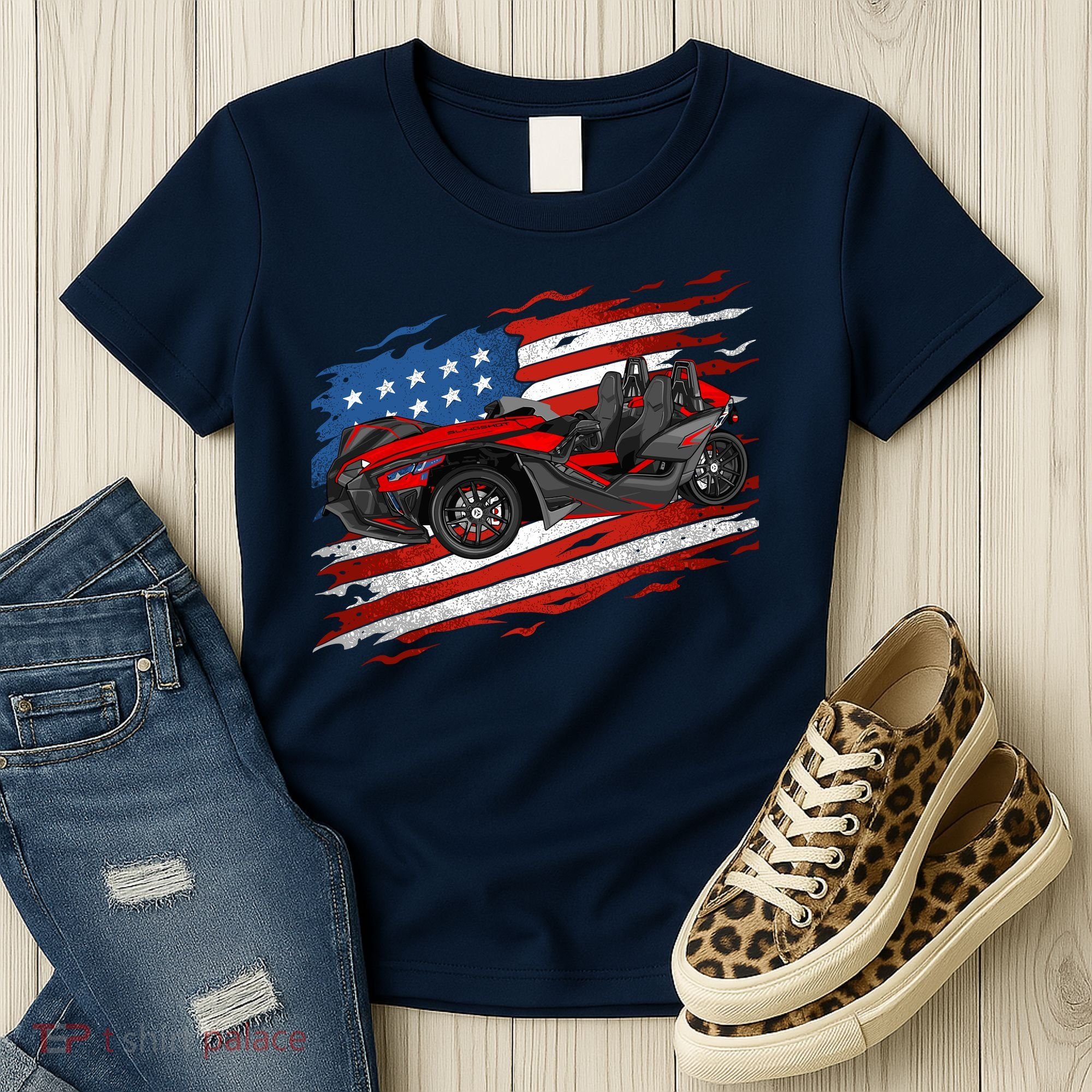 Slingshot Driver 4th Of July Slingshot American Flag Women's T-Shirt