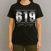 San Diego 619 Area Code Vintage Skyline California T-Shirt thumb 4