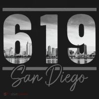 San Diego 619 Area Code Vintage Skyline California T-Shirt thumb 7