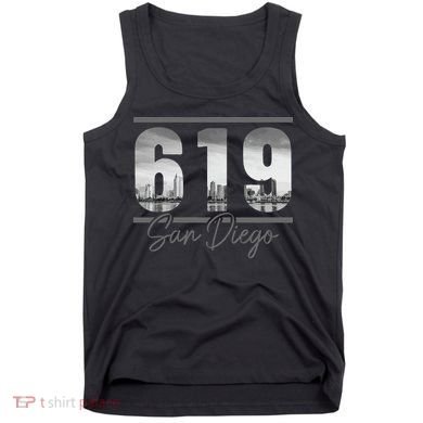 San Diego 619 Area Code Vintage Skyline California Tank Top