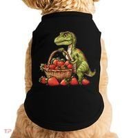 Strawberry Dinosaur Artwork Funny Dino Strawberry Fruit Doggie Tank thumb 0