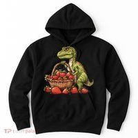 Strawberry Dinosaur Artwork Funny Dino Strawberry Fruit Hoodie thumb 0