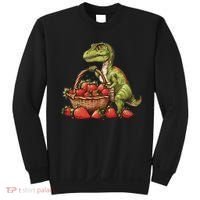 Strawberry Dinosaur Artwork Funny Dino Strawberry Fruit Sweatshirt thumb 0