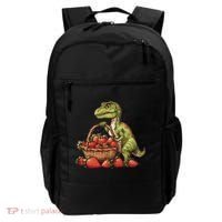 Strawberry Dinosaur Artwork Funny Dino Strawberry Fruit Backpack thumb 0