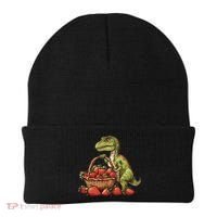 Strawberry Dinosaur Artwork Funny Dino Strawberry Fruit Beanie thumb 0