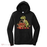 Strawberry Dinosaur Artwork Funny Dino Strawberry Fruit Women's Hoodie thumb 0