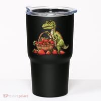 Strawberry Dinosaur Artwork Funny Dino Strawberry Fruit Tumbler thumb 0