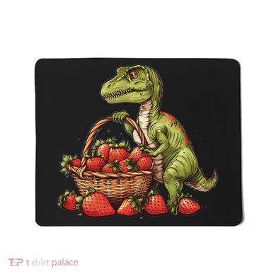 Strawberry Dinosaur Artwork Funny Dino Strawberry Fruit Mousepad