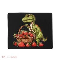 Strawberry Dinosaur Artwork Funny Dino Strawberry Fruit Mousepad thumb 0