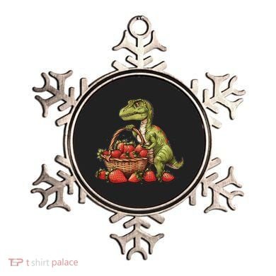 Strawberry Dinosaur Artwork Funny Dino Strawberry Fruit Ornament